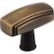 Jeffrey Alexander 1-9/16" Overall Length Antique Brushed Satin Brass Rectangle Delgado Cabinet Knob 519ABSB - alternate 1